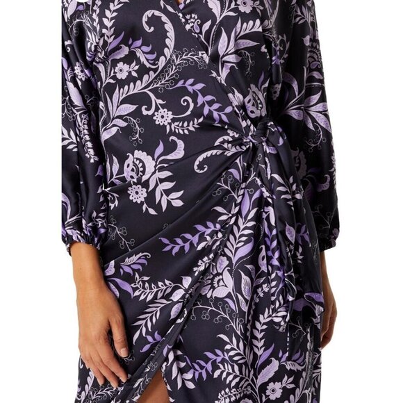 Misa Los Angeles Sylvia Faux Wrap Indigo Satin High Low Dress XS & L NWT - Picture 14 of 16